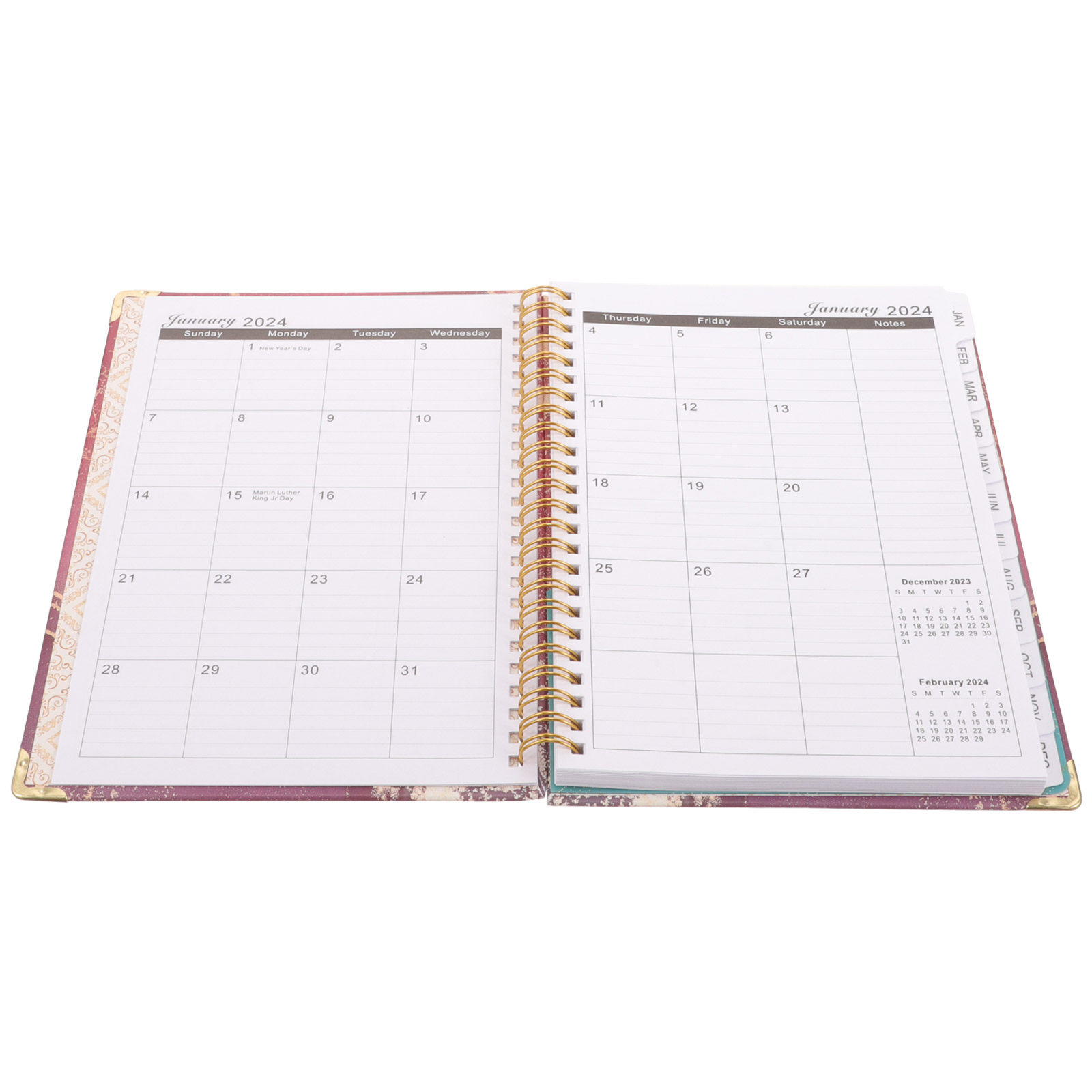Fitness Journal Planner - 2024 다기능 스파이럴 노트 플래너 저널,