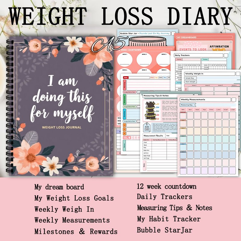 A5 체중 감량 일기, 일일 활동 추적기, 운동 일기, - Fitness Journal Planner 리뷰 및 가격